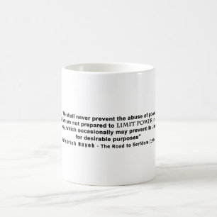 Caneca De Café Estrada de Friedrich Hayek às citações do poder do