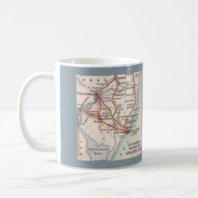 Caneca De Café Estradas para Atlantic City New Jersey Mug (Esquerda)