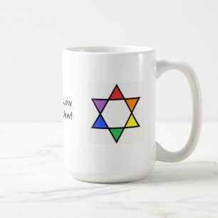Caneca De Café Estrela de David do arco-íris