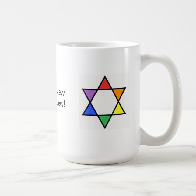 Caneca De Café Estrela de David do arco-íris (Direita)