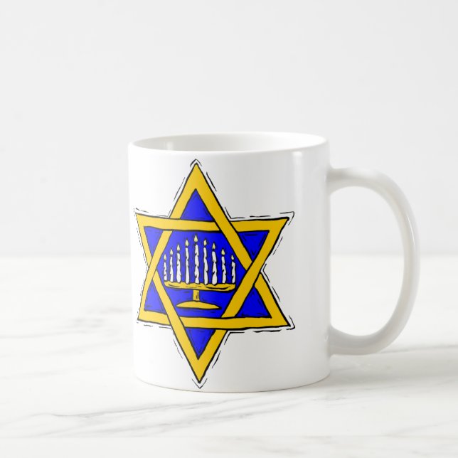 Caneca De Café Estrela de David & Menorah (Direita)
