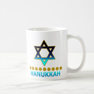 Caneca De Café Estrela de David Menorah de Hanukkah