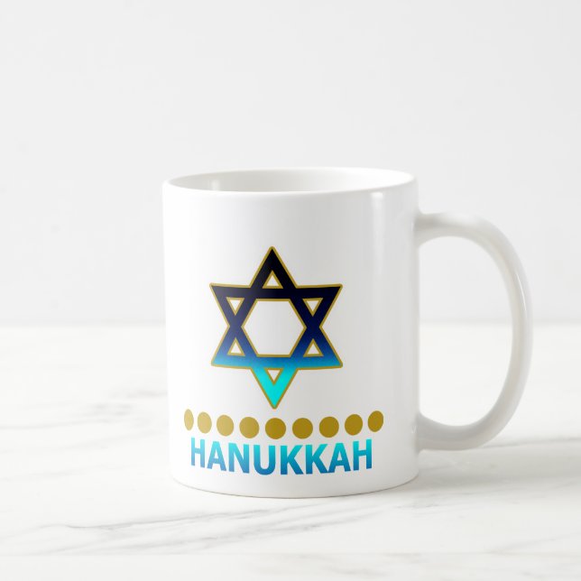 Caneca De Café Estrela de David Menorah de Hanukkah (Direita)
