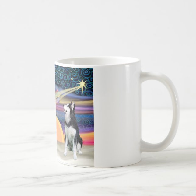 Caneca De Café Estrela de Natal - Husky Siberiano 1 (Direita)