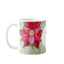 Estrela de Natal Personalizada Poinsettia Aquarela