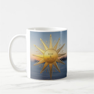 Caneca De Café Estrela de ouro geométrica com brilho