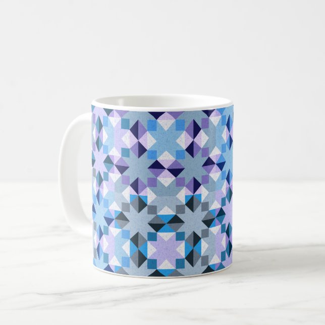 Caneca De Café Estrela de patchwork de inverno (Frente Esquerda)