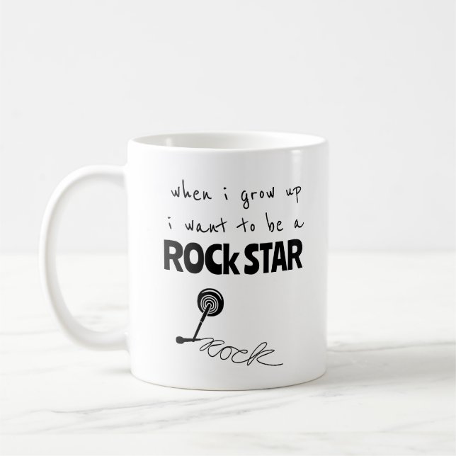 Caneca de Café Estrela de Rock Quando Eu Crescer (Esquerda)