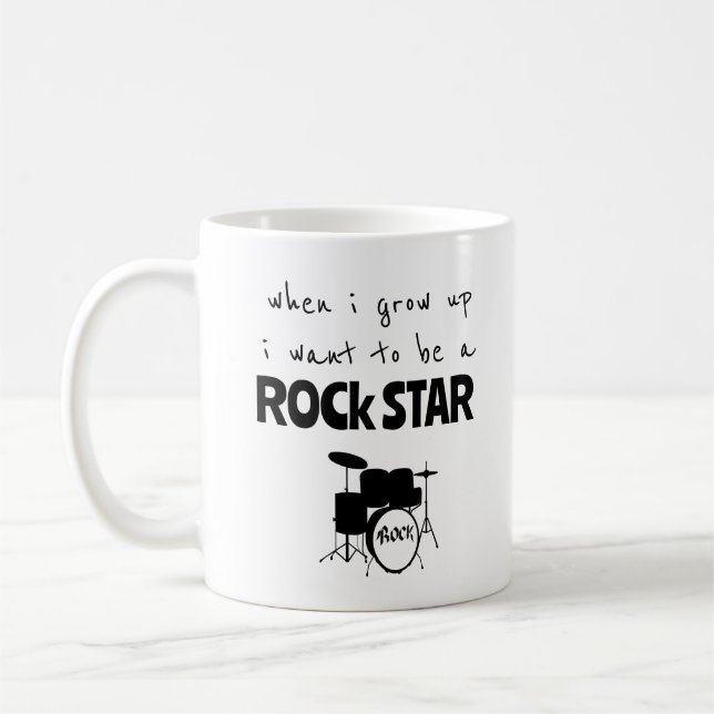 Caneca de Café Estrela de Rock Quando Eu Crescer (Esquerda)