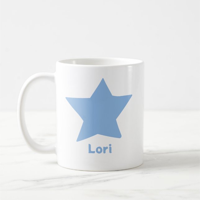 Caneca De Café Estrela Desenhada de Cinco Pontas com Nome ou Outr (Esquerda)