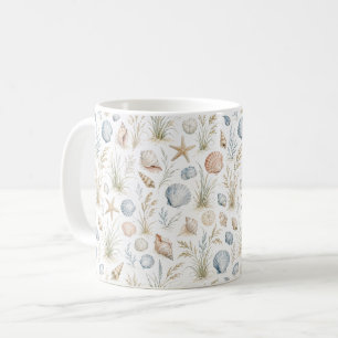 Caneca De Café Estrela do Mar Concha Costeiro Natureza Botânica P