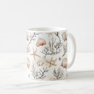 Caneca De Café Estrela-do-Mar Concha Terracota Marfim Costeiro