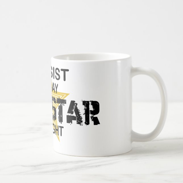 Caneca De Café Estrela do rock do baixista em a noite (Direita)