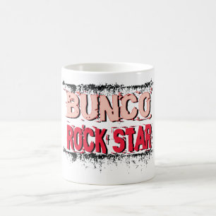 Caneca De Café estrela do rock do bunco no rosa