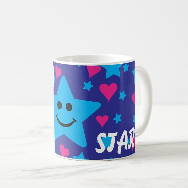 Caneca De Café Estrela feliz (Frente Esquerda)