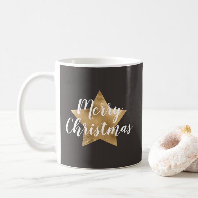 Caneca De Café Estrela Festiva Feliz Natal (Com Donut)