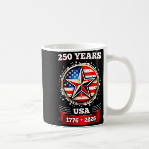 Caneca De Café Estrela Patriótica dos 250 Aniversário EUA
