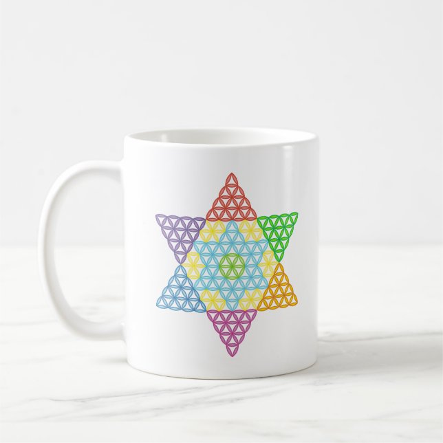 Caneca De Café Estrela Sagrada - Estrela Da Vida, 04/3D-CF. (Esquerda)