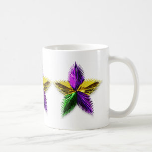 CANECA DE CAFÉ ESTRELA VERDE E DOURADO ROXA DO CARNAVAL