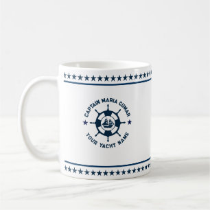Caneca De Café Estrelas Azuis marinhos Azuis de Roda Náutica