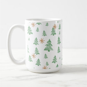 Caneca De Café Estrelas de árvore de Natal de inverno modernas
