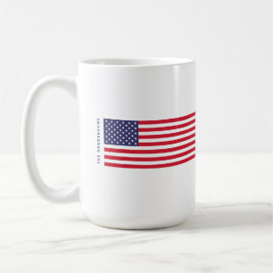 Caneca De Café Estrelas de Bandeira Americanas Modernas Strips 4