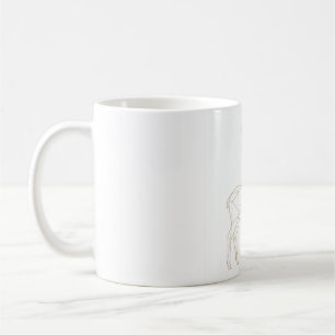 Caneca de Café Estrelas de Galhada de Veado Dourad