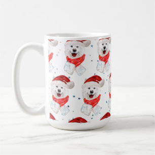 Caneca De Café Estrelas de Natal Samoyed Dog Breed