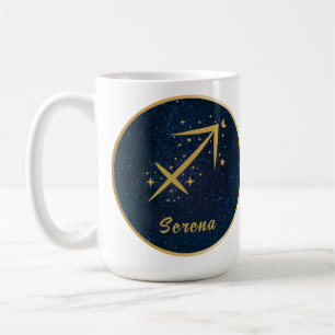 Caneca De Café Estrelas de ouro personalizadas do símbolo zodíaco