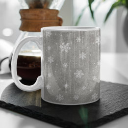 Caneca De Café Estrelas de relva prateada elegantes Snowflakes Co