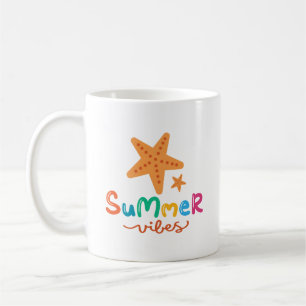 Caneca De Café Estrelas-do-Mar Vibrações de Verão