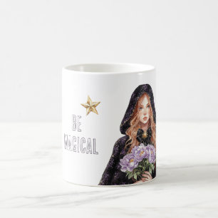 Caneca De Café Estrelas Douradas São Ruivas Mágicas Femininas