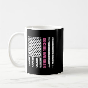 Caneca De Café Estrelas e faixas de bandeira EUA do trabalhador s