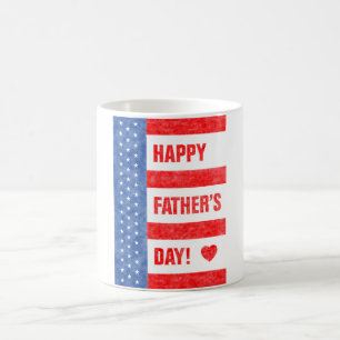 Caneca De Café Estrelas e faixas de Dia de os pais felizes
