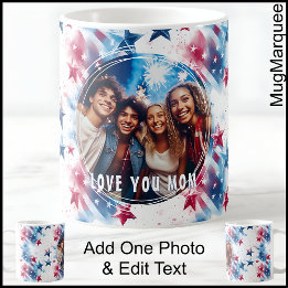 Caneca De Café Estrelas E Listras Foto E Texto C555 Mamãe, Mãe