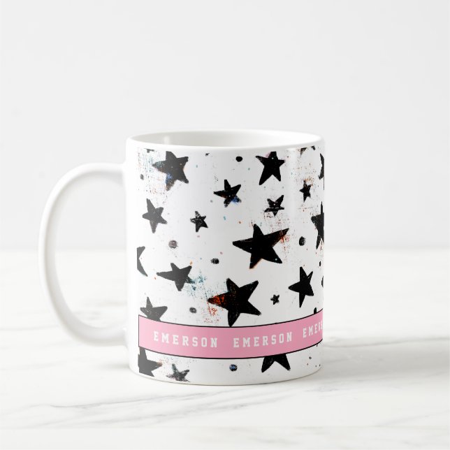 Caneca De Café estrelas e padrão de astronomia espacial divertida (Esquerda)