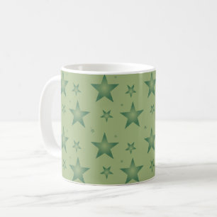 Caneca De Café Estrelas Elegante e Na moda em Verde Sage