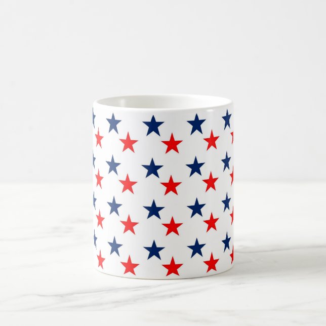 Caneca De Café Estrelas Elegantes Simples Personalizadas Vermelha (Centro)