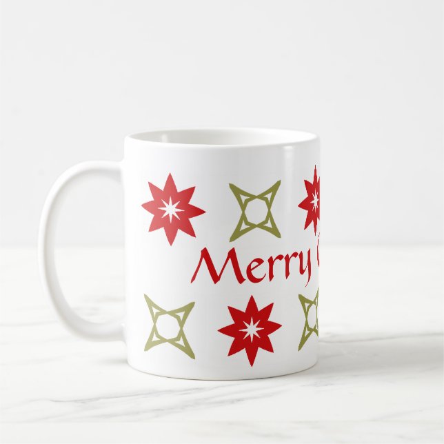 Caneca De Café Estrelas geométricas do Natal (Esquerda)