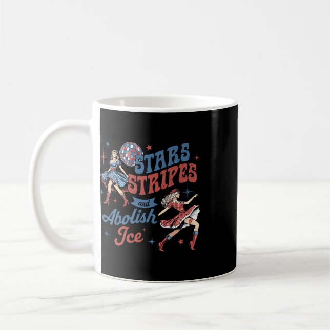 Caneca De Café Estrelas Listras E Abolição Gelo Proteja Imigrante (Esquerda)