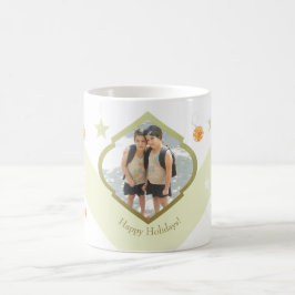 Caneca De Café Estrelas Modernas Personalizadas E Foto De Aquarel