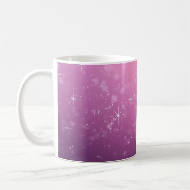 Caneca De Café Estrelas No Espaço Rosa (Esquerda)