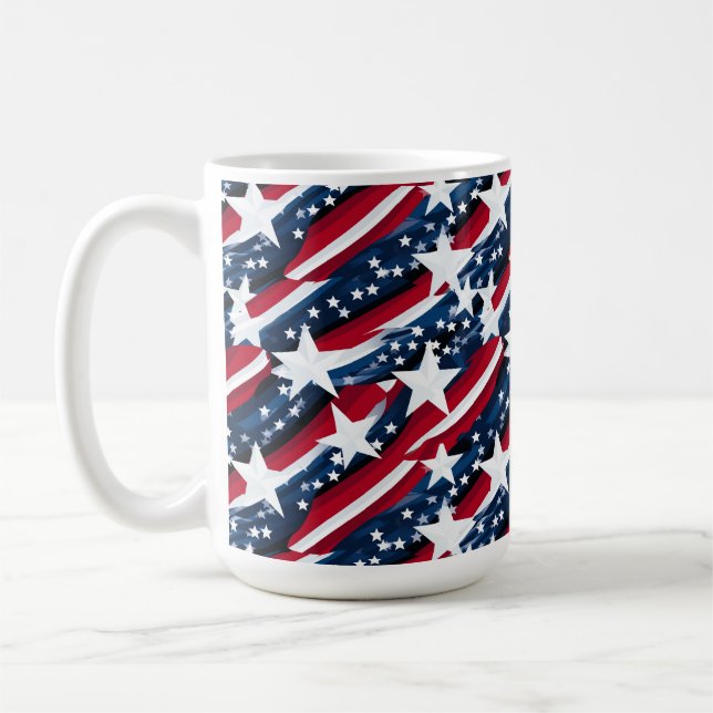 Caneca De Café Estrelas Patrióticas  (Esquerda)