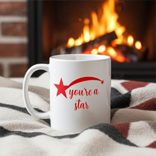 Caneca De Café Estrelas Vermelhas Personalizadas