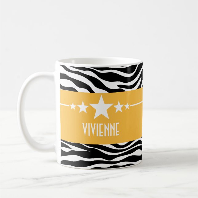 Caneca De Café Estrelo Amarelo Zebra Mug (Esquerda)