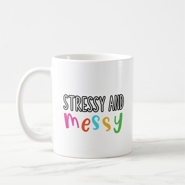 Caneca De Café Estressado e Desorganizado (Esquerda)