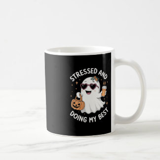 Caneca De Café Estressado E Fazendo Meu Fantasma Engraçado Hallow