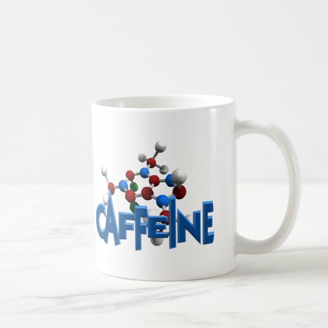 Caneca De Café Estrutura Molecular da Cafeína (Direita)