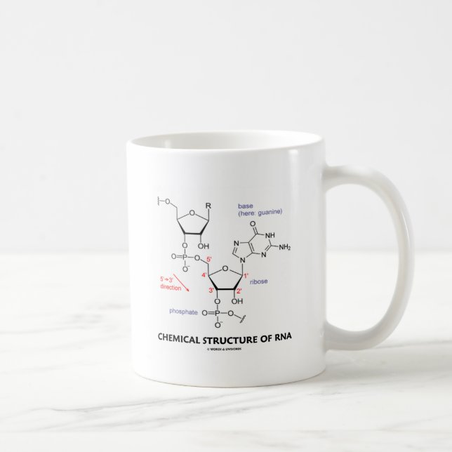 Caneca De Café Estrutura química do RNA (estrutura molecular) (Direita)