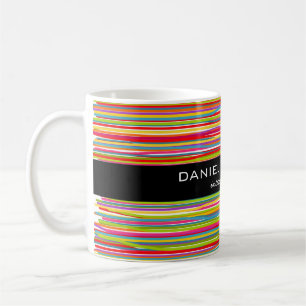 Caneca De Café Estruturador de Interior Vibrante de Stripes Color